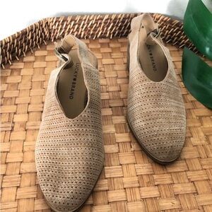 Lucky Brand Lideton leather slingback booties tan size 8 never worn!!!